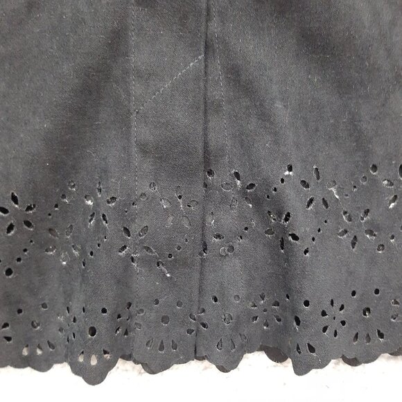 Napa Valley Womens Black Button-Up Shirt 1X Scalloped Eyelet Hem Soft Shacket - Picture 2 of 8